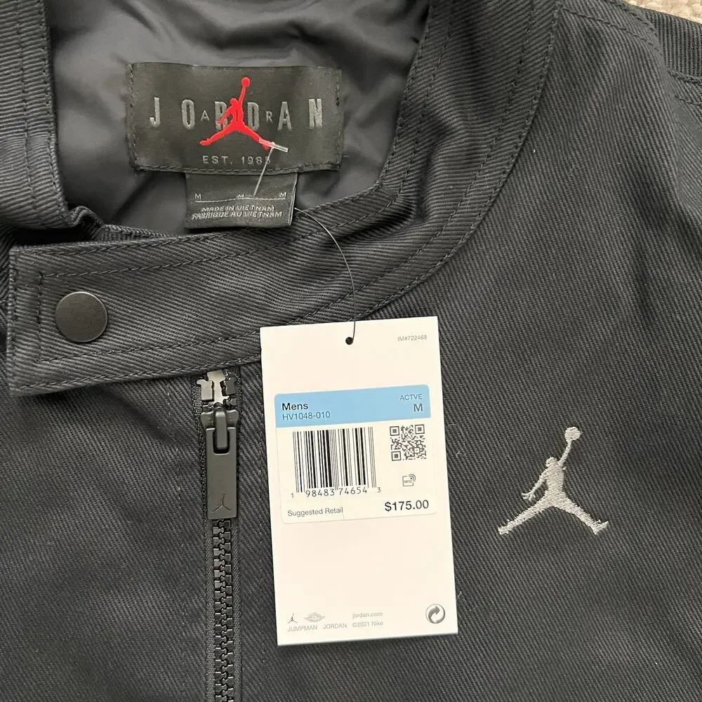 Nike Air Jordan Brooklyn Motorsport Jackets Black HV1048-010 Mens Medium NWT